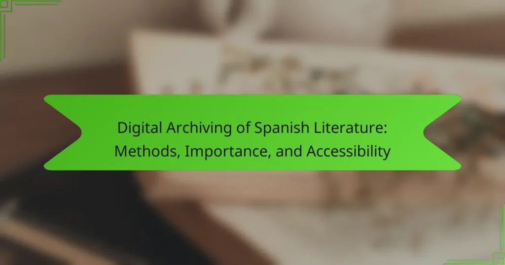 Digital Archiving of Spanish Literature: Methods, Importance, and Accessibility