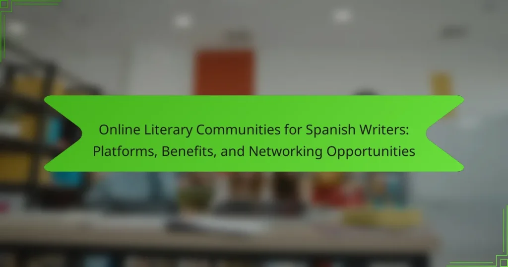 Online Literary Communities for Spanish Writers: Platforms, Benefits, and Networking Opportunities