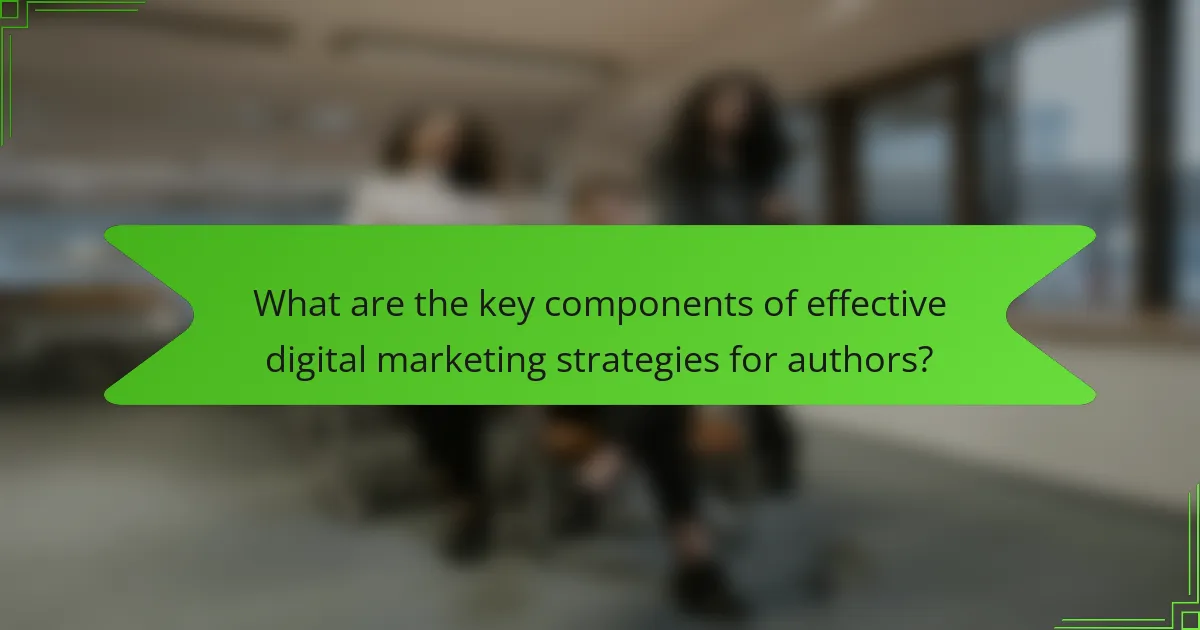 What are the key components of effective digital marketing strategies for authors?