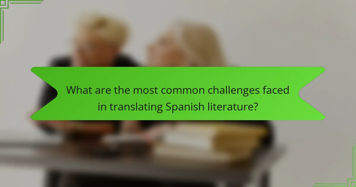 What are the most common challenges faced in translating Spanish literature?