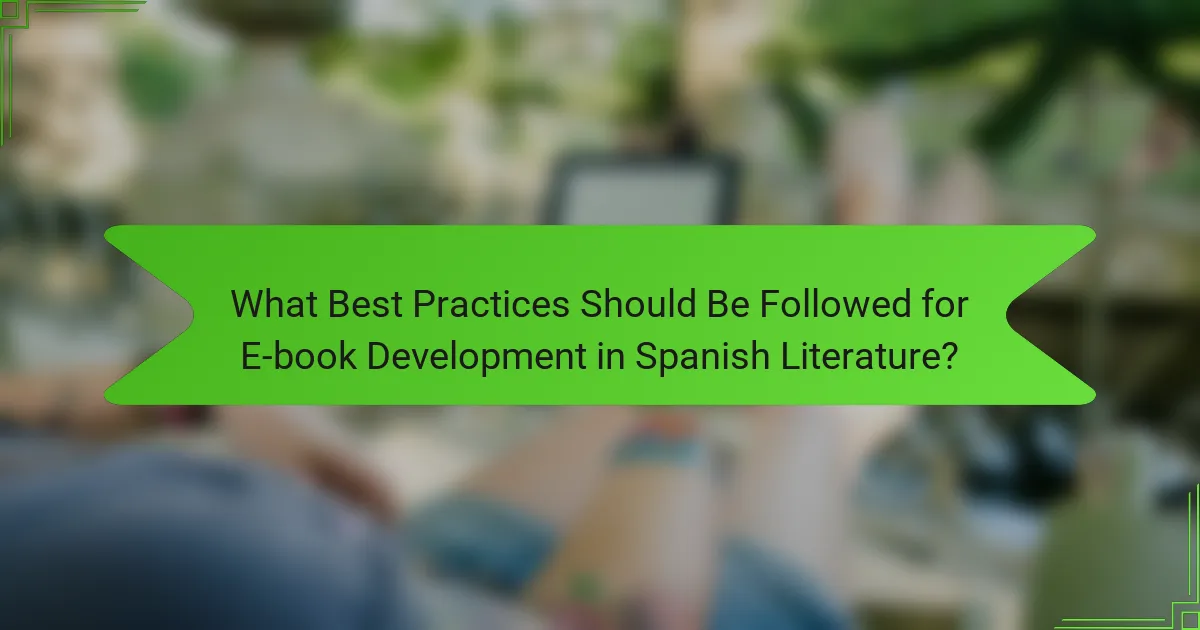 What Best Practices Should Be Followed for E-book Development in Spanish Literature?