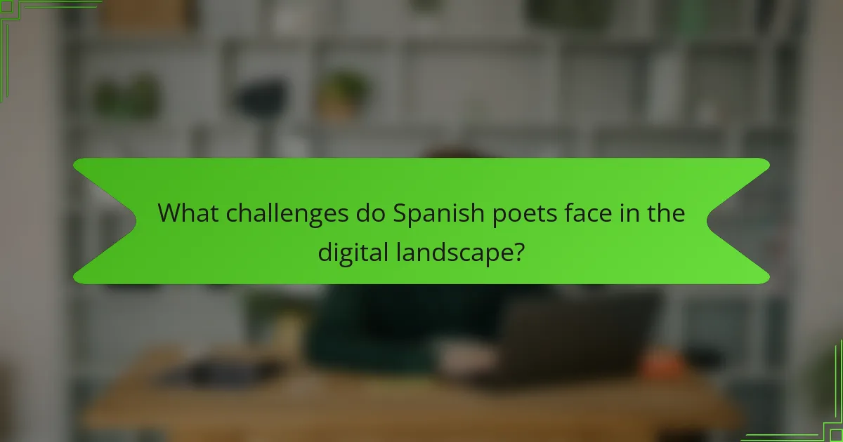 What challenges do Spanish poets face in the digital landscape?