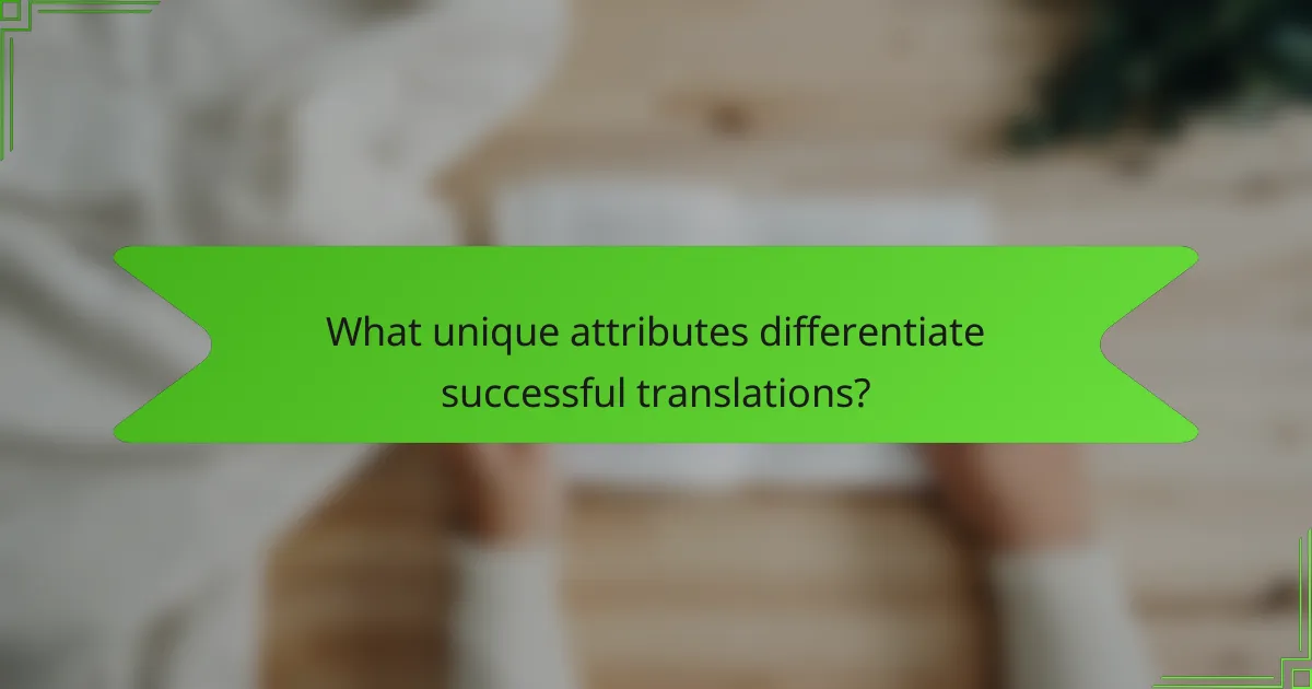 What unique attributes differentiate successful translations?
