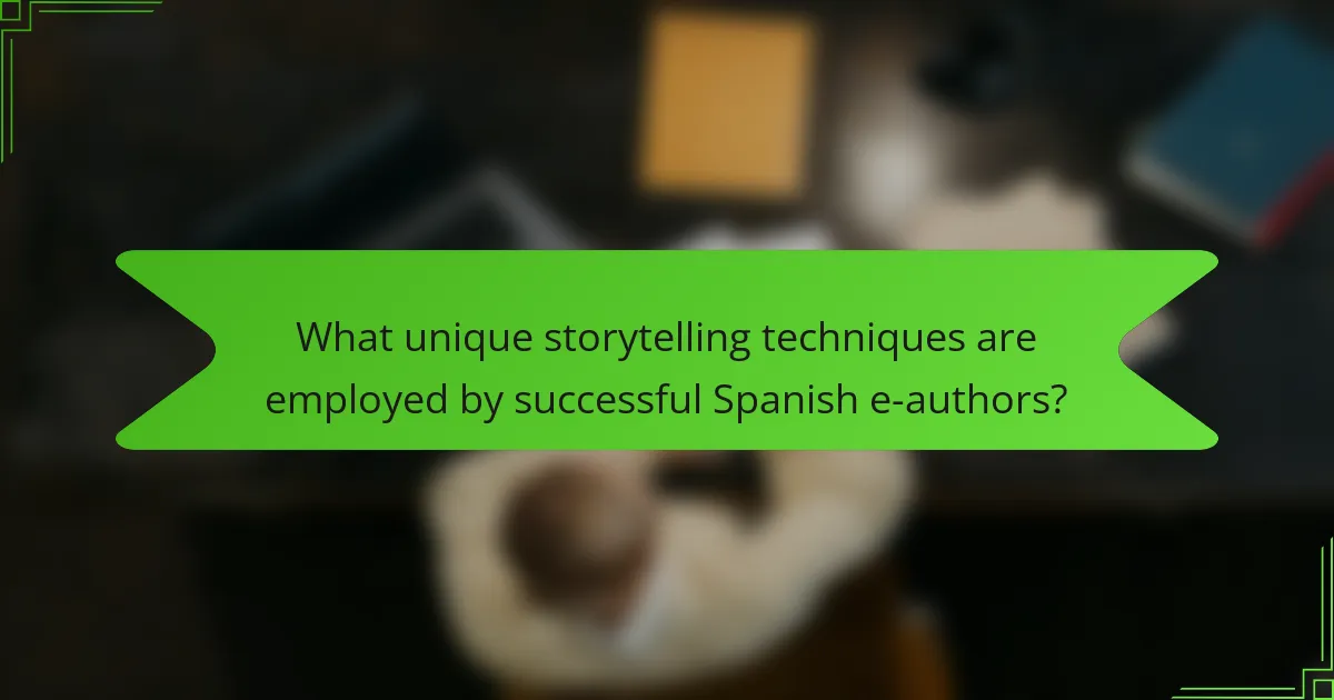 What unique storytelling techniques are employed by successful Spanish e-authors?