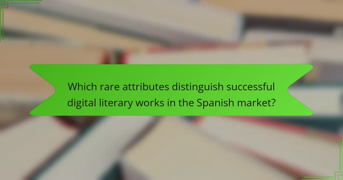 Which rare attributes distinguish successful digital literary works in the Spanish market?