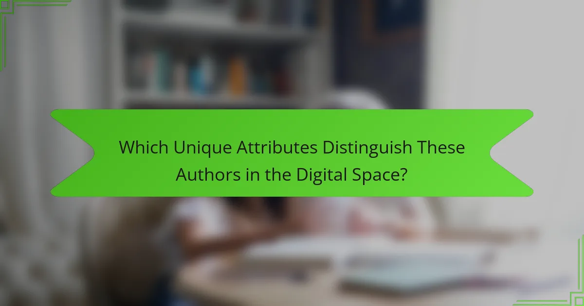 Which Unique Attributes Distinguish These Authors in the Digital Space?