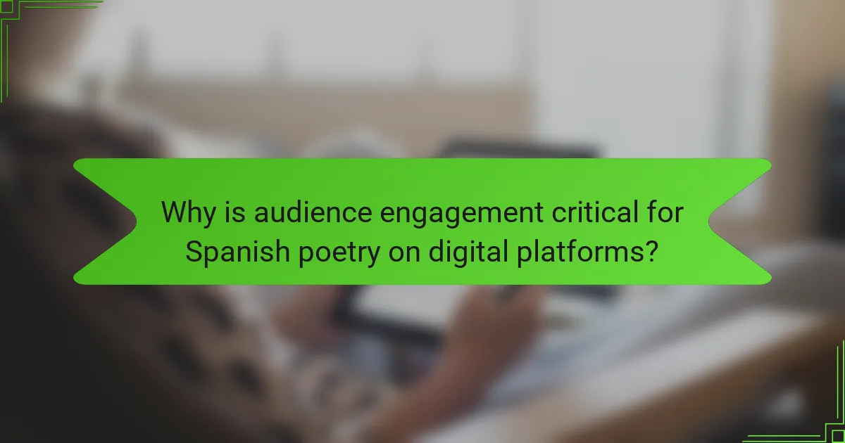 Why is audience engagement critical for Spanish poetry on digital platforms?